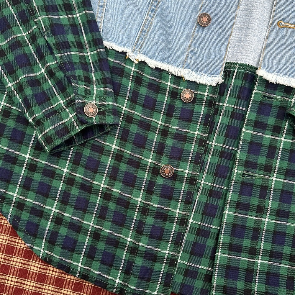 Princess Polly Blue Jean Plaid Jacket - Picture 2 of 6